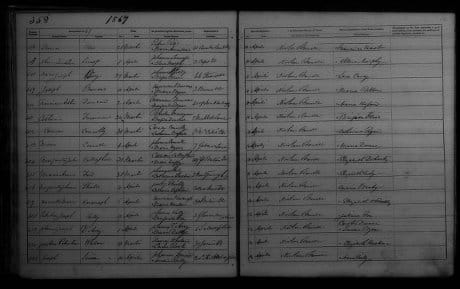 John Lemass Baptism record. 10 April 1867