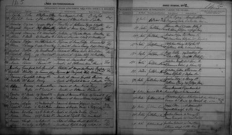 John Lemass senior and Clara née Murphy's Marriage record. 27 July 1862
