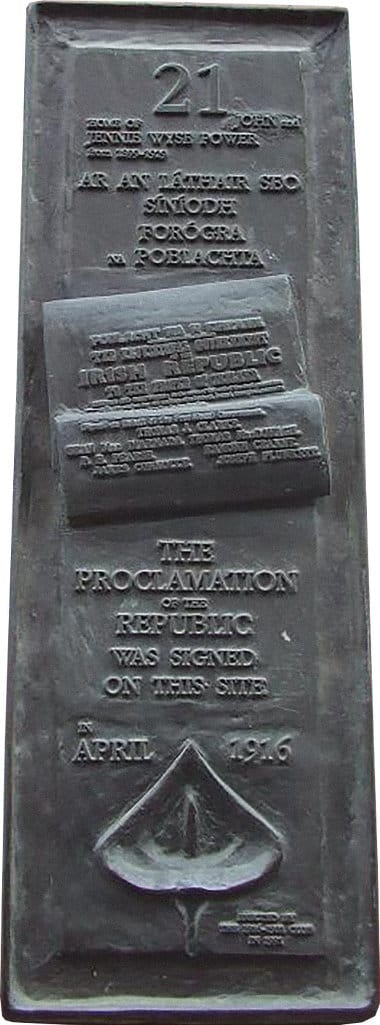 Plaque in Henry Street, which commemorates the signing of the Proclamation.
