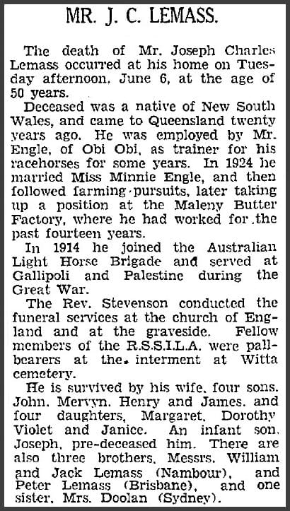 Joseph Lemass obituary